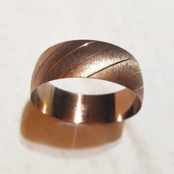 VINTAGE Brushed Golden Coppery Bangle Bracelet - Picture 5 of 6